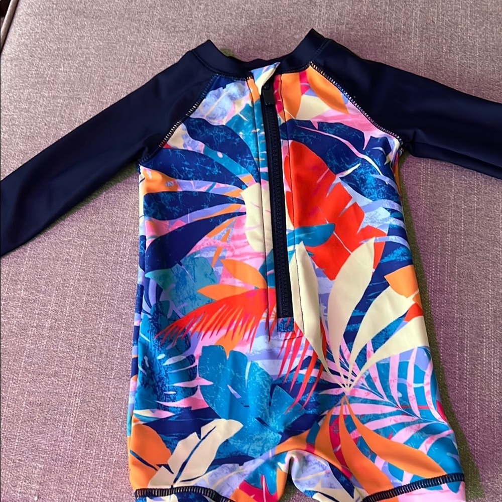 Old Navy Blue and Orange Rashguard Swimwear